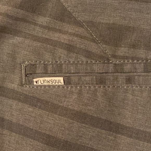 Linksoul Mens sz 34 Boardwalker Hybrid Green Striped Golf Casual Shorts - Picture 9 of 13